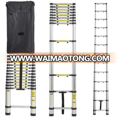 12.5'ft Aluminum Telescoping Extension Ladder / Telescopic ladder/Telesteps with Finger protection Stoppers + Free Carry Bag