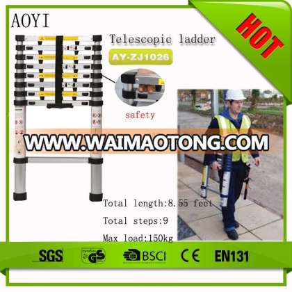 High Quality NEW EN131-6 Approved aluminum telescopic bamboo ladder